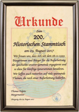 Urkunde des Bürgermeisters